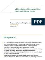 U.S. Laws and Regulations Governing Gold Mining On Private and Federal Lands