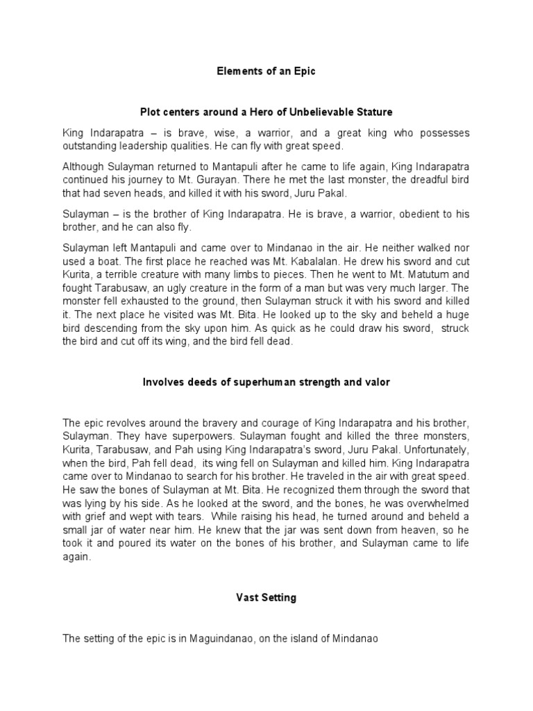 Elements of An Epic PDF