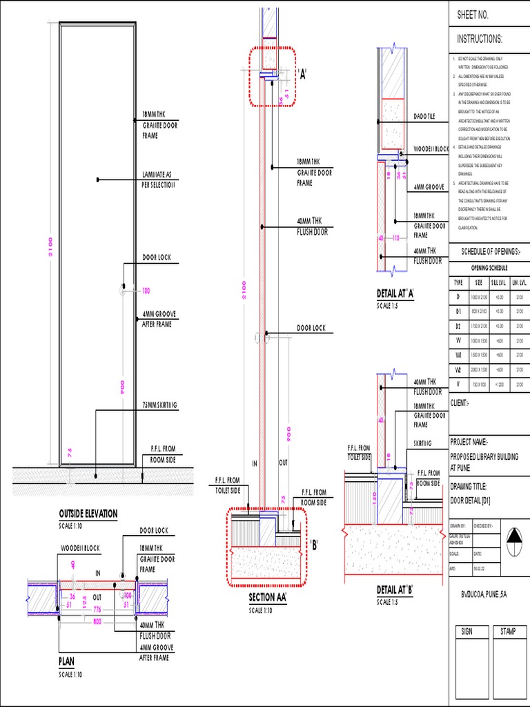 Flush Door and Granite Frame Details | PDF | Door | Economic Sectors
