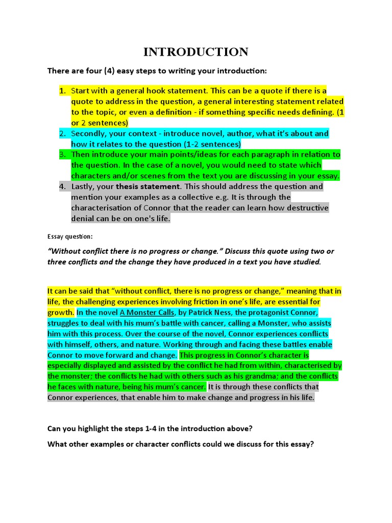 A Monster Calls: Essay Introduction Guide | PDF | Philosophy
