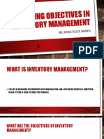 Inventory management objectives and conflicts