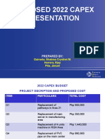 Proposed 2022 Capex Presentation: Prepared by