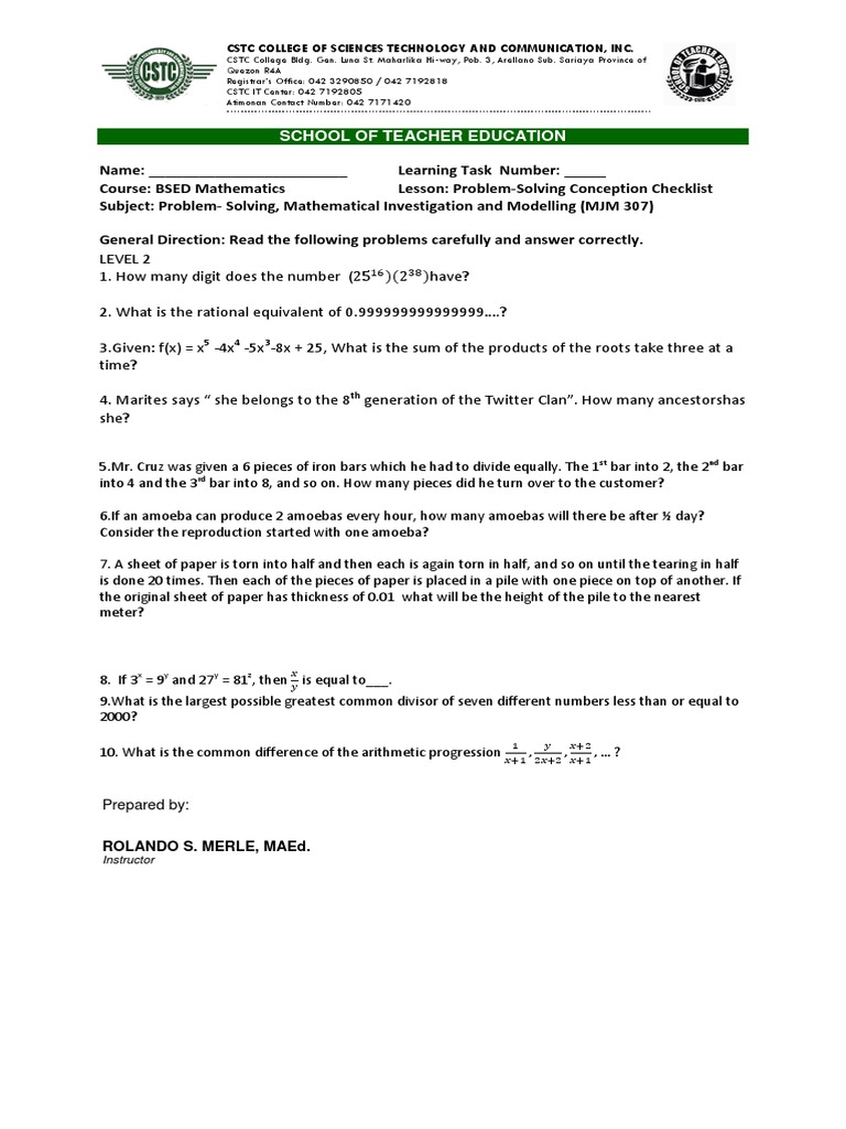 Concept Checklist 2 | PDF