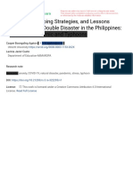 Experiences, Coping Strategies, and Lessons Learned During Double Disaster in The Philippines: COVID-19 Pandemic and Typhoons