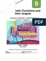 Quadratic Functions and Their Graphs: Learners' Module in Mathematics 9