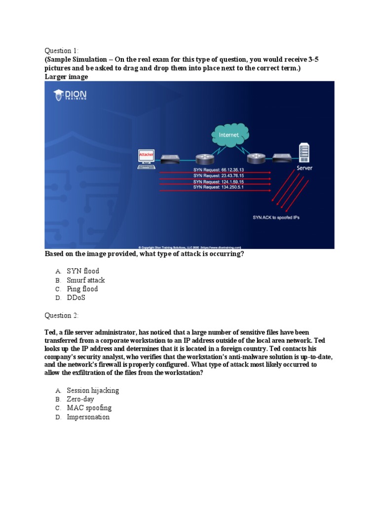Security+ 601 Test 3 PDF Port Networking) Computer Network