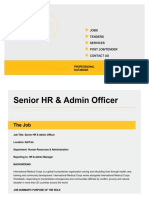 Senior HR & Admin Officer: The Job