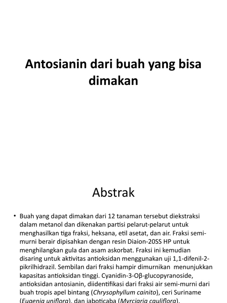 Antosianin Sebagai Antioksidan Pdf
