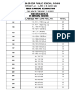 Seating Plan - Class Ix-Xii