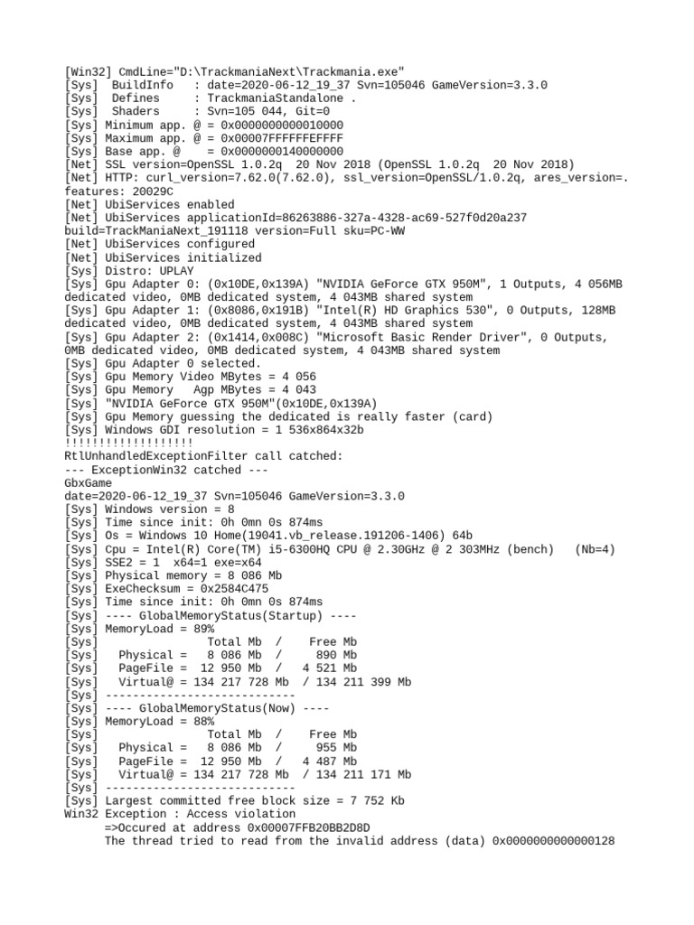 Trackmania Installation Error Report | PDF | Graphics Processing Unit ...