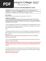 Answer Sheet For Detecting Plagiarism Activity