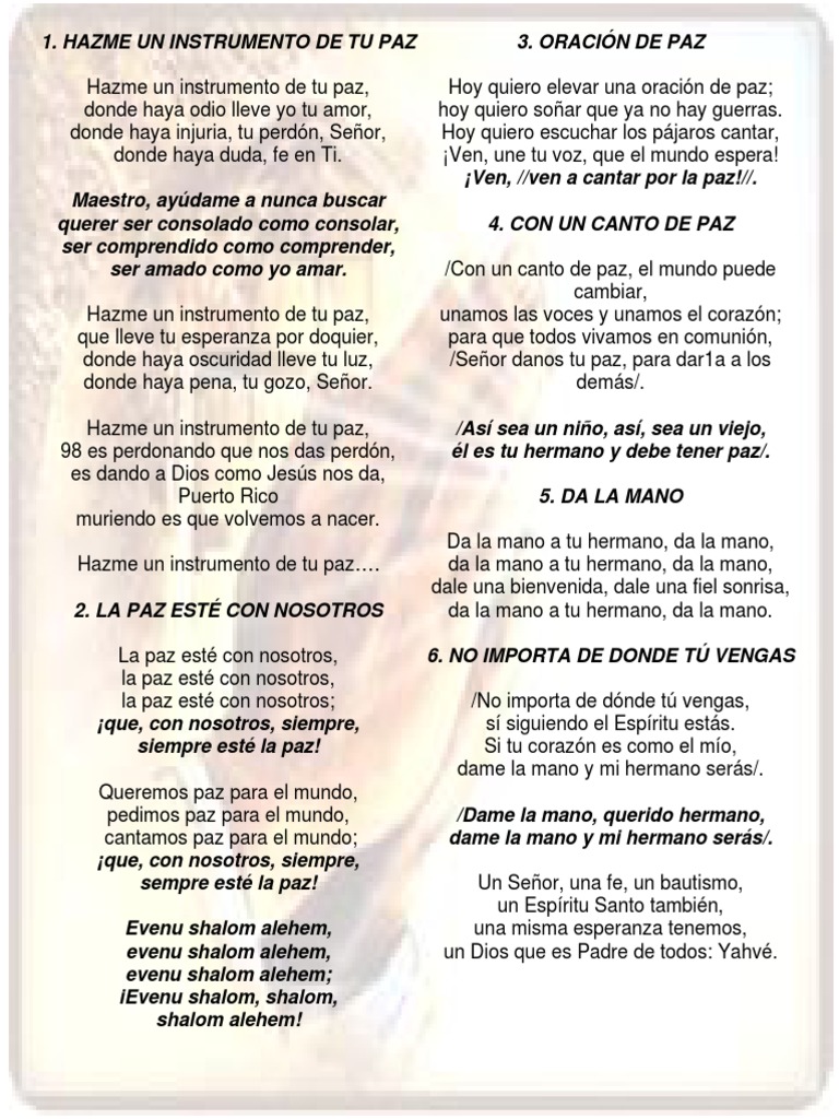 Instrumentos de Paz y Oraciones | PDF | Paz | Amor