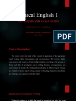 Technical English 1: Synthesis and Evaluation