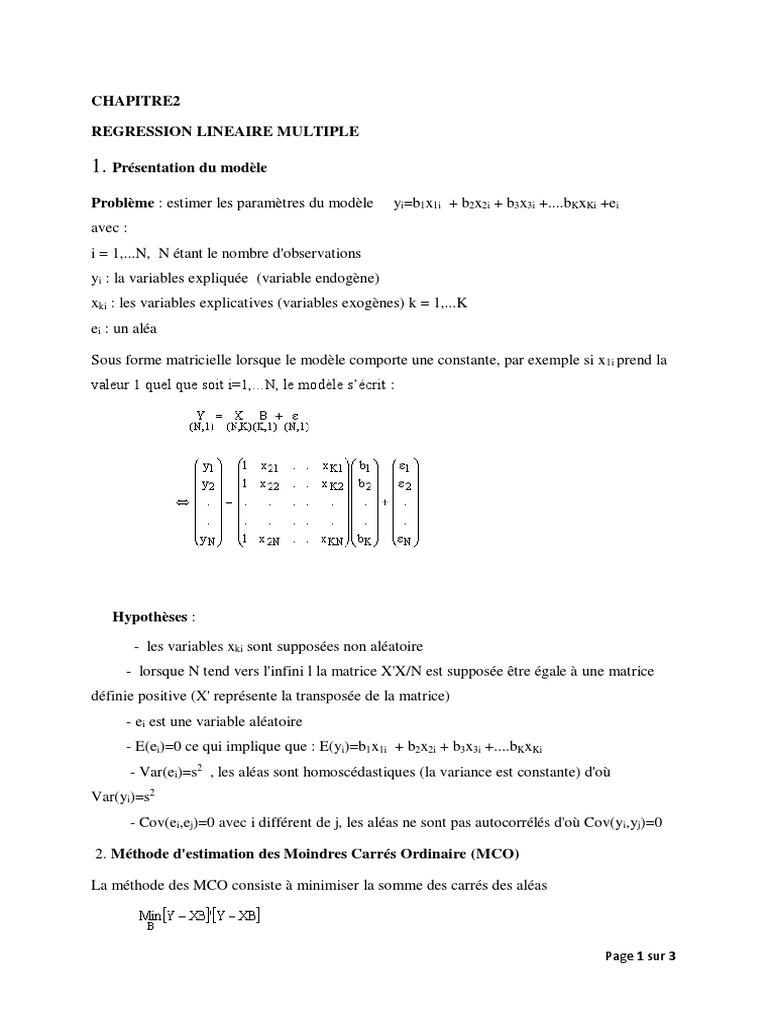 Regression Lineaire Multiple Pdf – HYWUY