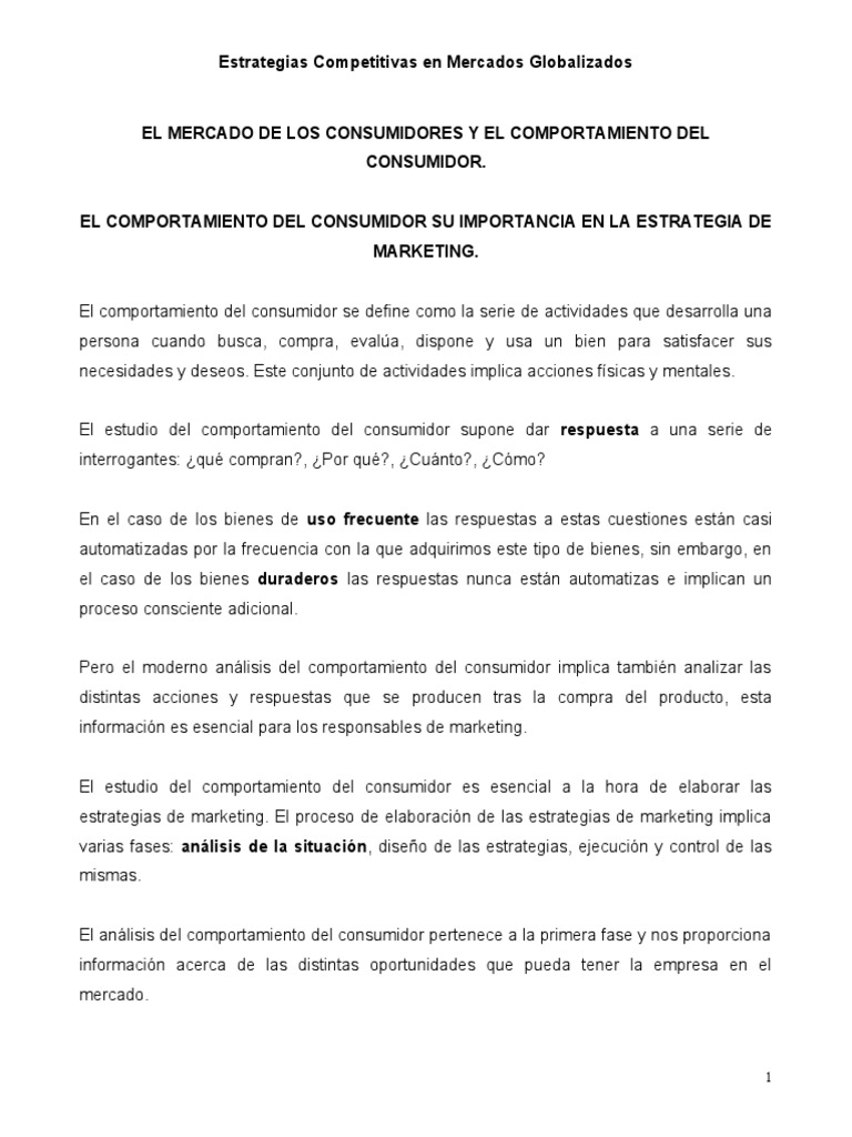Estrategias de Marketing y Consumidor | PDF | Comportamiento | Marketing