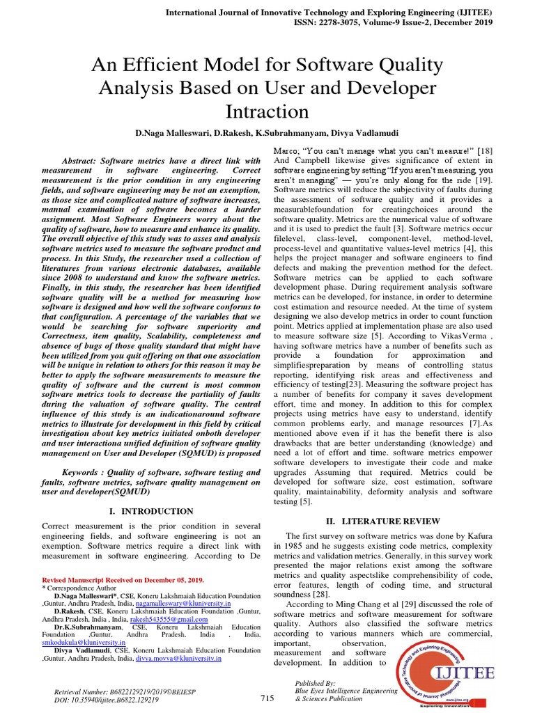 An Efficient Model For Software Quality Analysis Based On User and ...