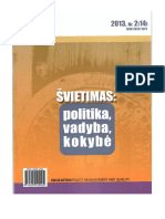 ŠVIETIMAS: POLITIKA, VADYBA, KOKYBĖ/EDUCATION POLICY, MANAGEMENT AND QUALITY, Vol. 5, No. 2, 2013