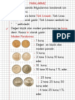 1.sinif Matematik Paralarimiz Konu Anlatimi