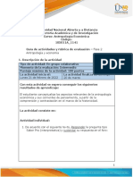 Guía de Actividades y Rúbrica de Evaluación - Unidad 1 - Fase 2 - Antropología y Economía