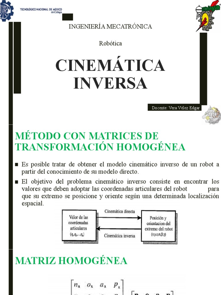 07 - Cinemática Inversa | PDF | Matriz (Matemáticas) | Álgebra lineal