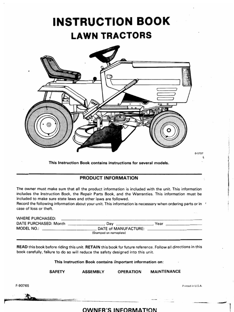 Murray lawn tractor manual clearance