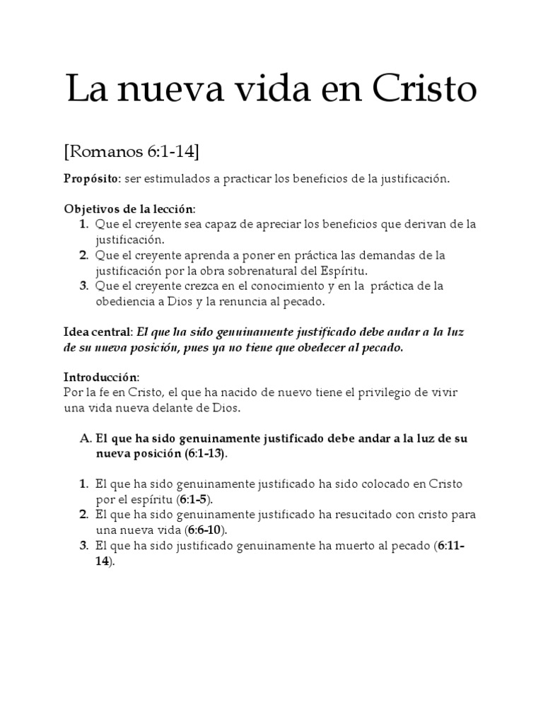 La Nueva Vida En Cristo Pdf La Resurrección De Jesús Pecado