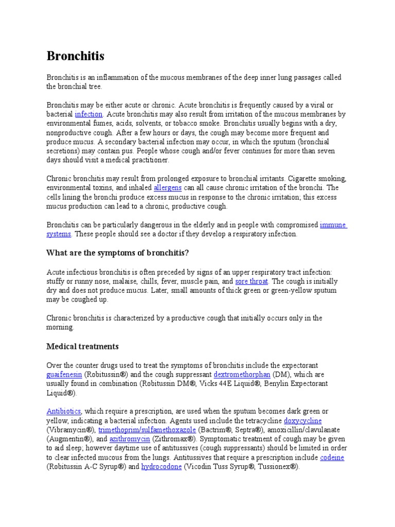 Acute Bronchitis | PDF | Bronchitis | Cough