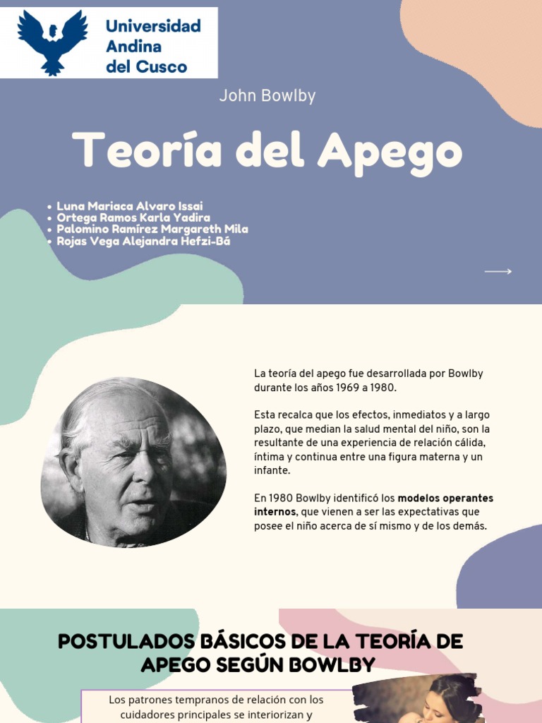 Teoría del Apego de John Bowlby | PDF | Teoría de apego | Adultos