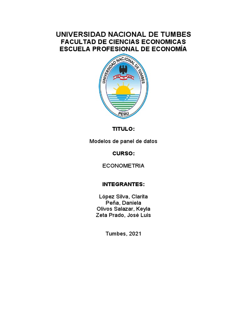 Modelos de Datos de Panel en Econometría | PDF | Mínimos cuadrados ...