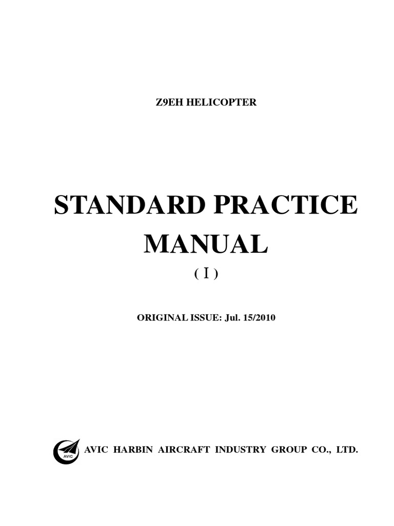 Z9EH Helicopter Standard Practices Manual | PDF | Specification