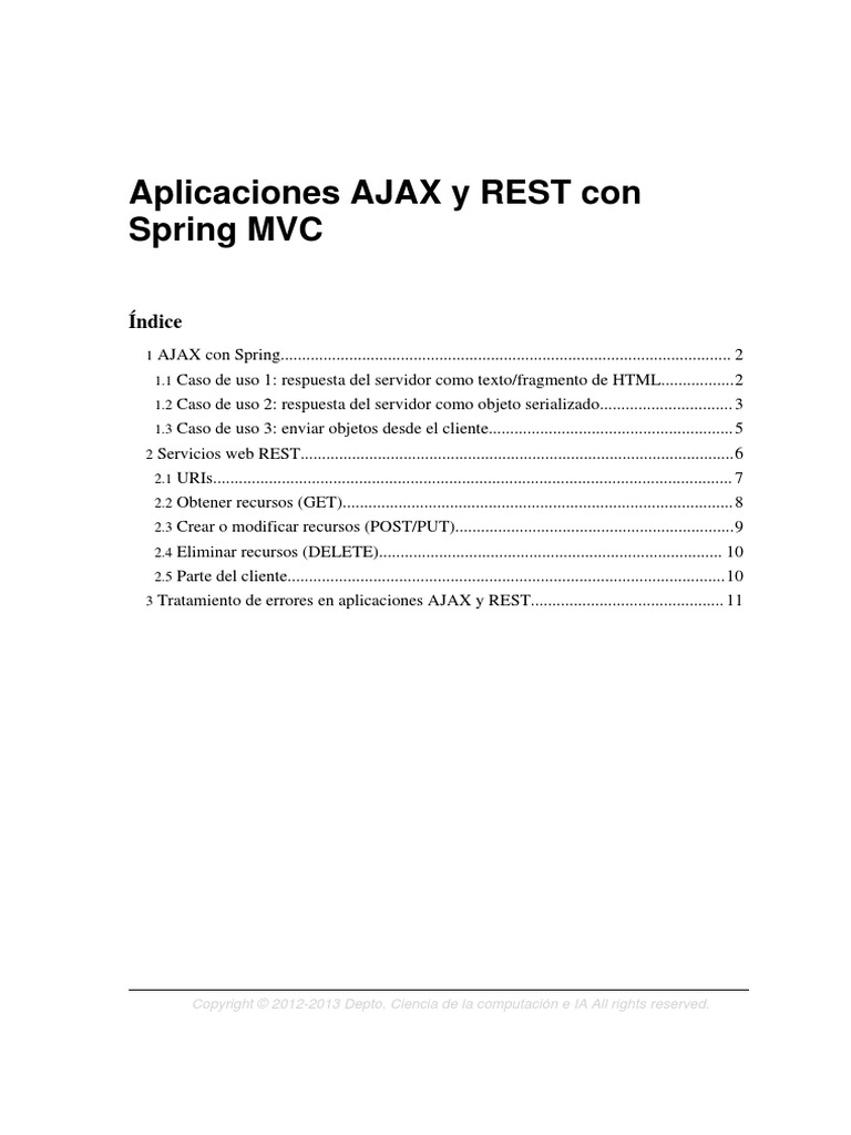 Ajax Con Spring Rest | PDF | Transferencia de estado representacional ...