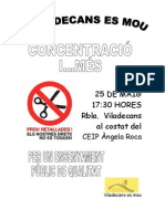 Convocatòria manifestació Viladecans 25 DE MAIG