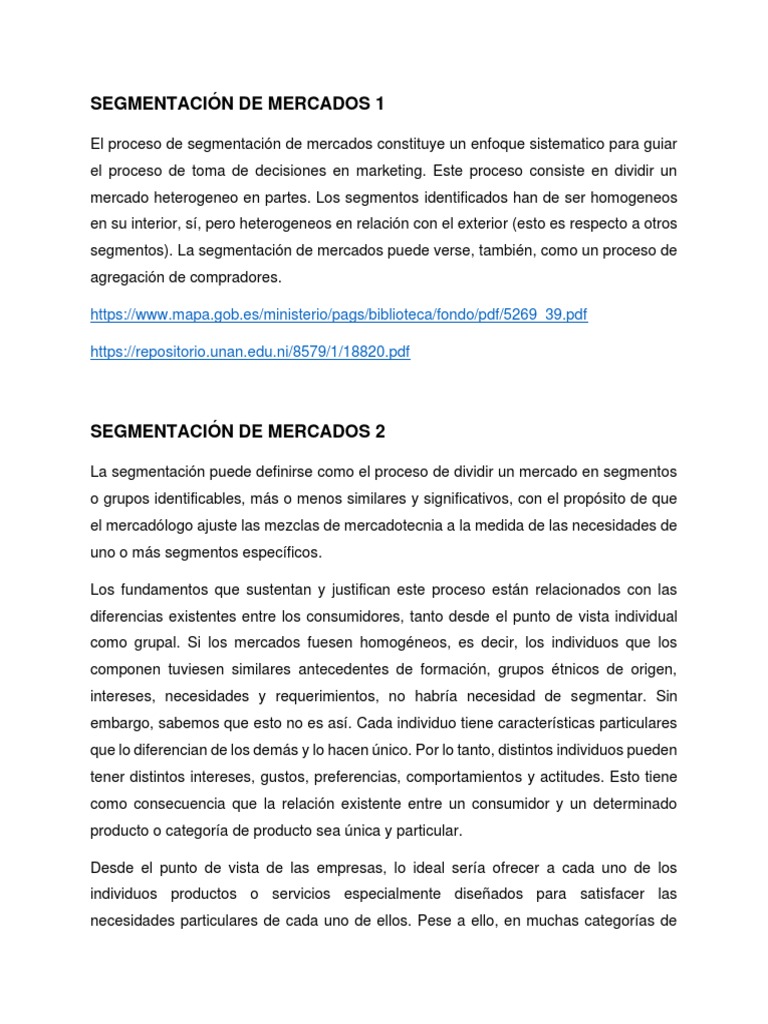 Estrategias de Segmentación de Mercados | PDF | Marketing | Producto ...