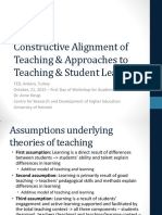 Constructive Alignment of Teaching & Approaches To Teaching & Student Learning