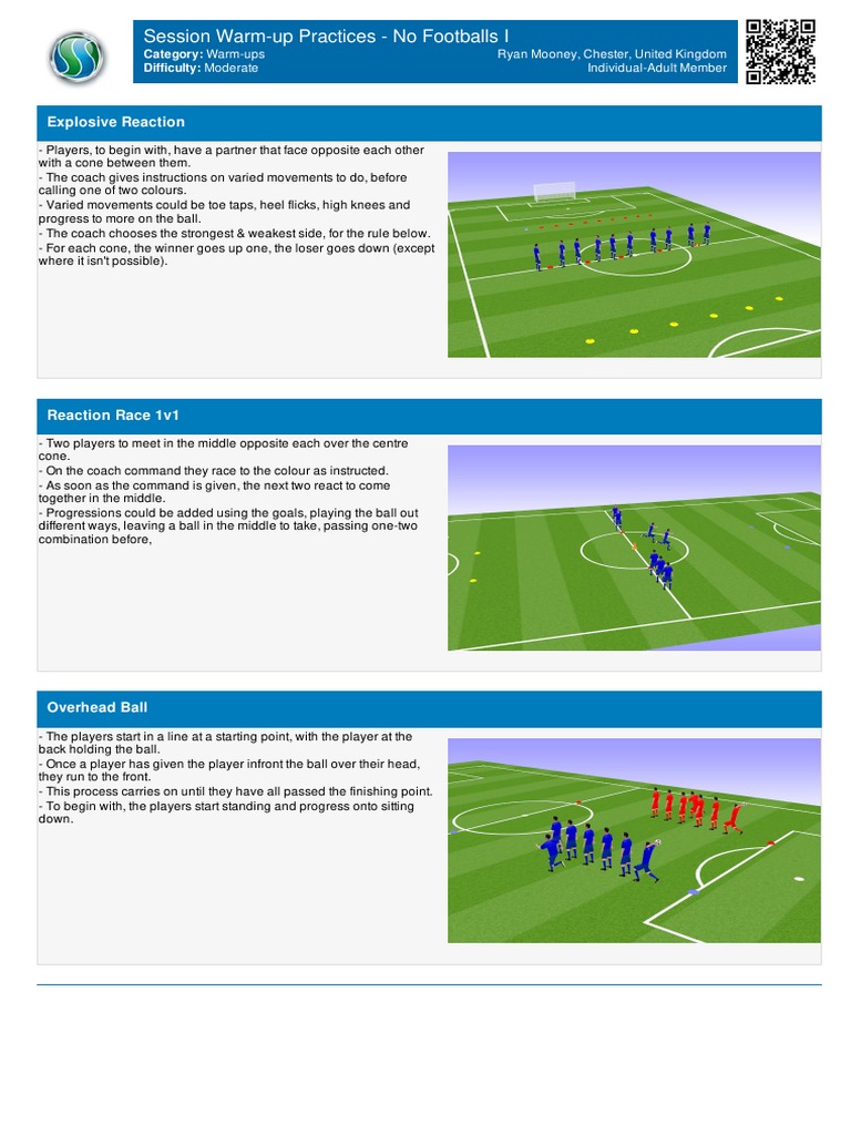 Session WarmUp Practices No Footballs I Explosive Reaction PDF