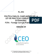 Política anticorrupción FCPA CEO