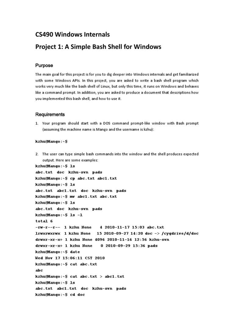 Project 1 | PDF | Command Line Interface | Text File