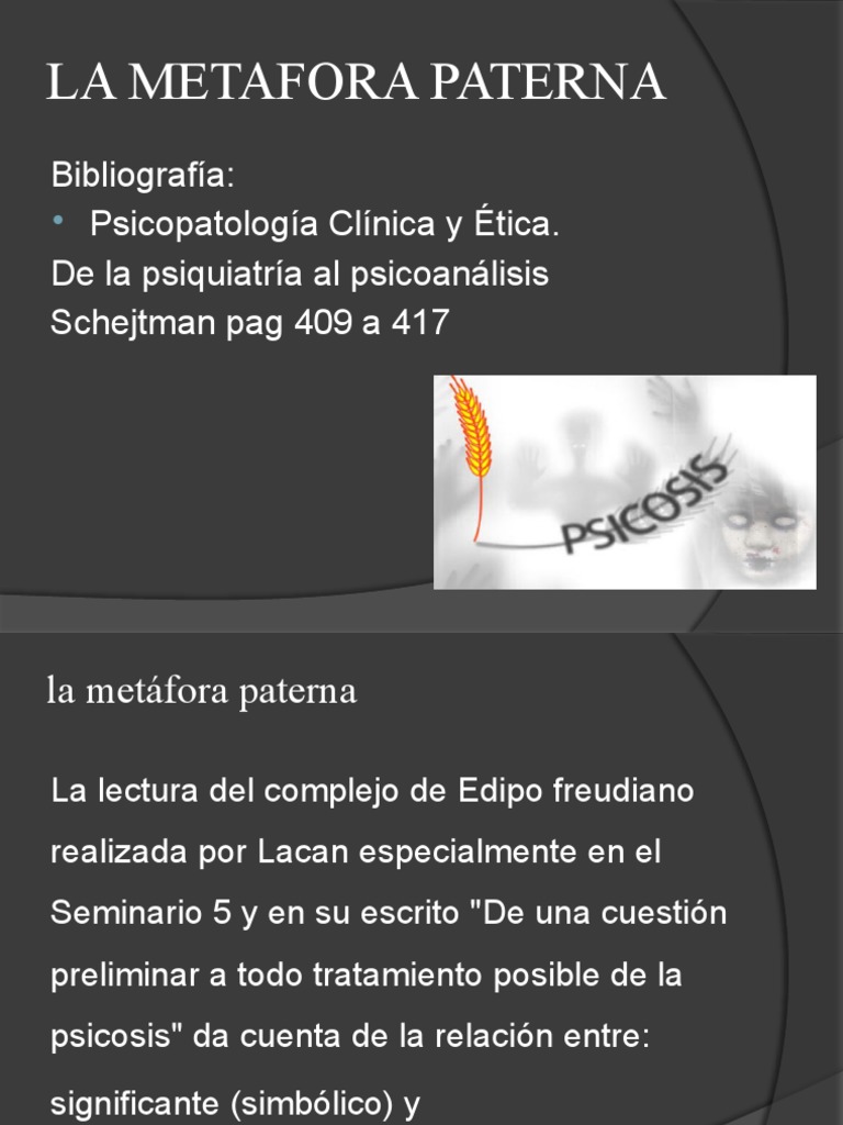 Metafora Paterna | PDF | Jacques Lacan | Complejo de Edipo