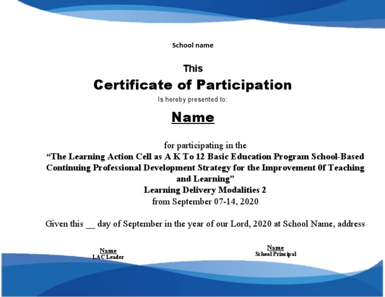 Certificate of Participation Lac PDF
