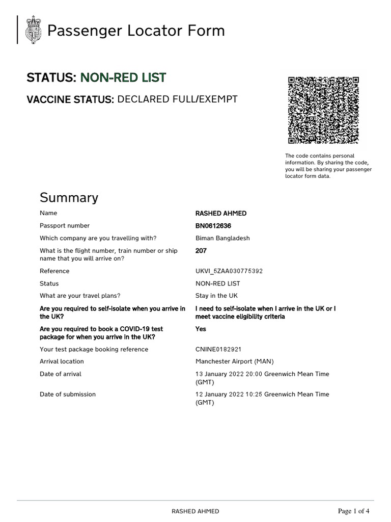 UK Entry Form for Rashed Ahmed | PDF | Travel Visa | Passport