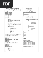 Write A Program To Obtain The Topological Ordering of Vertices in A Given Digraph