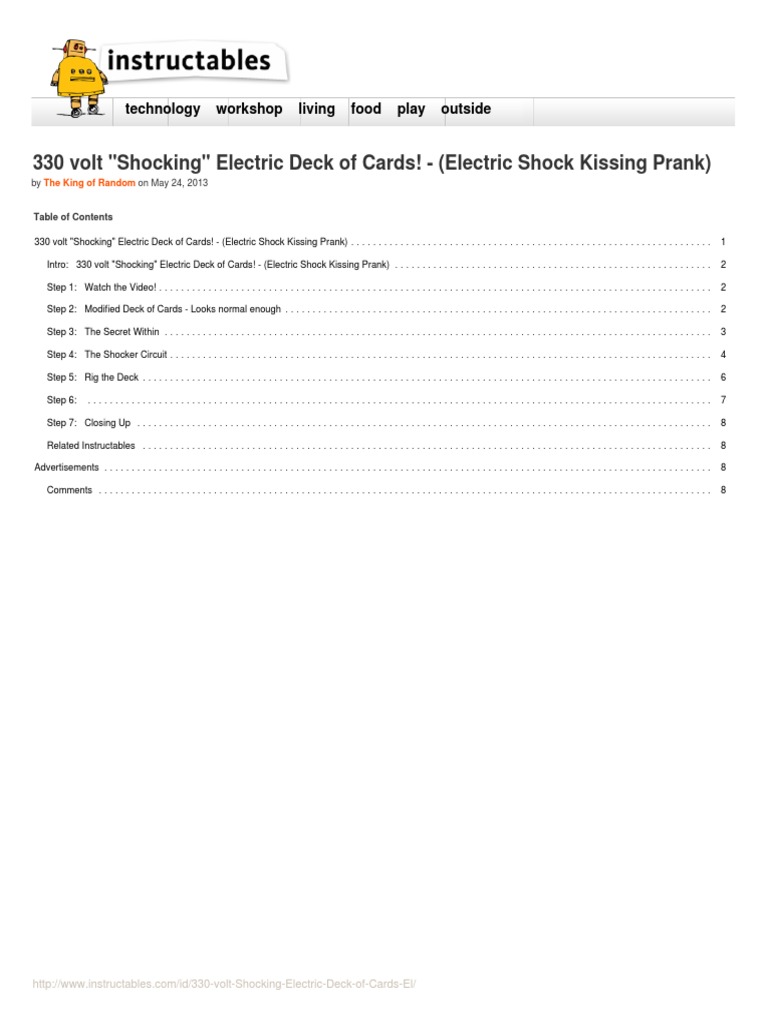 330 Volt "Shocking" Electric Deck of Cards! (Electric Shock Kissing