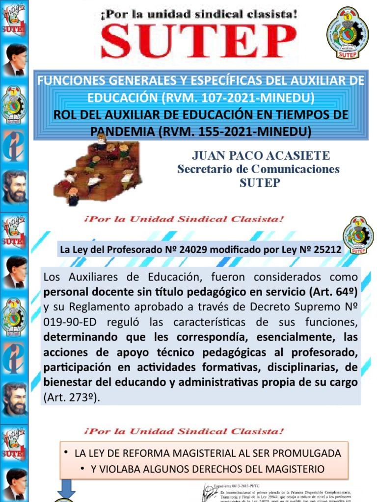 Funciones del Auxiliar de Educación | PDF | Educación primaria | Maestros