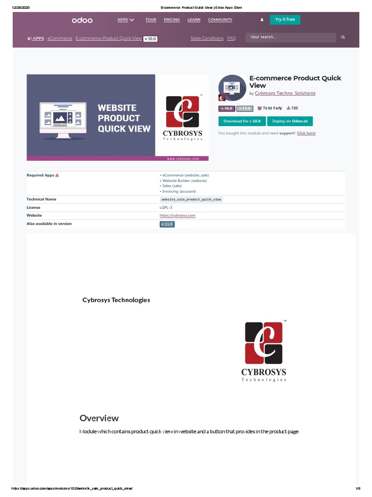 Odoo E-commerce Quick View Module | PDF | E Commerce | Mobile App