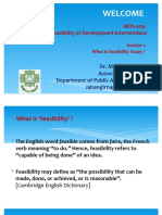 Welcome: MDS-509: Studying Feasibility of Development Interventions