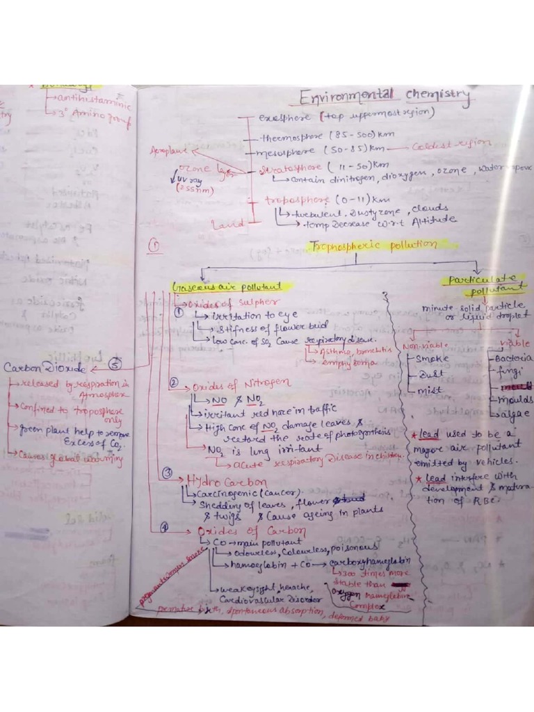 Environmental Chemistry Jee Short Notes | PDF