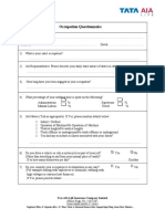 Occupation Questionnaire: Tataaia/Nb/Dm/46.1