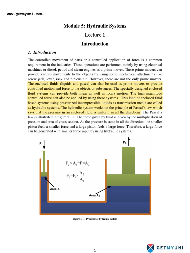 Mechanical Engineering Mechatronics Hydraulic-Systems Notes | PDF ...