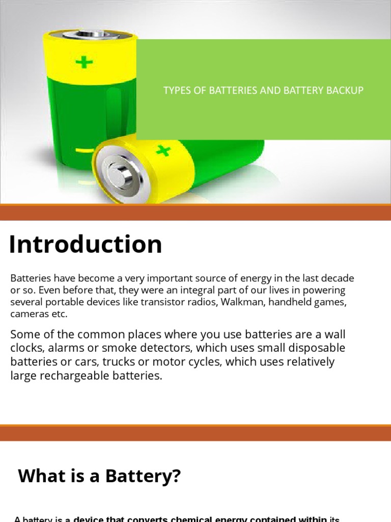 Types of Battery PDF Rechargeable Battery Electrochemistry