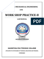 Work Shop Practice-Ii: Diploma in Mechanical Engineering